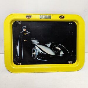 DC Comics Vintage Batman and Batmobile Snack & Play TV Tray 1989 Yellow LEGS